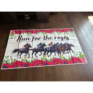 "Run For The Roses" Horse Racing Banner Flag 43" x 69" Large